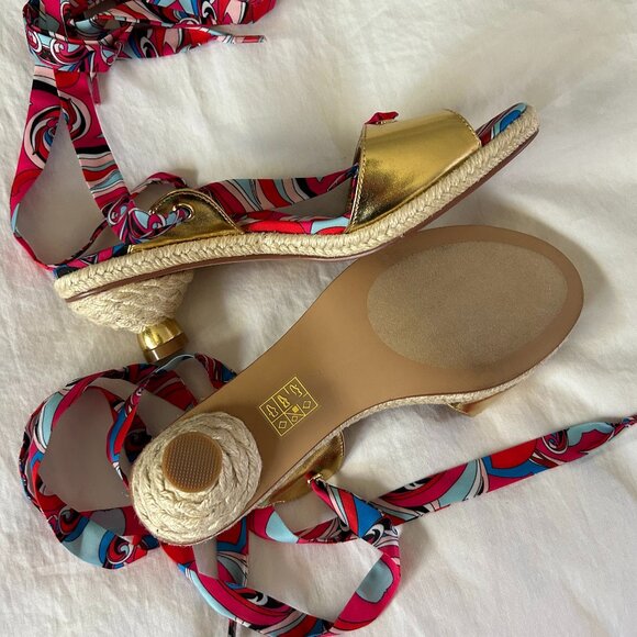 Jeffrey Campbell colorful Lace Up Sandals size 6.5 - Picture 11 of 13